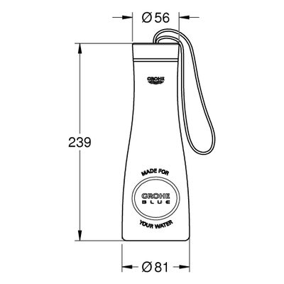 Grohe Trinkflasche Blue 40848 Flasche aus Edelstahl Volumen 450 ml, Farbe silberfarben Bild 2