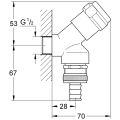 Grohe Armaturenkombination DN 15 Schraegsitz, mit Rohrbelüfter C, chrom, 28 mm, Farbe hochglanz Bild 3
