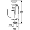 Grohe 2 Mengen Ablaufventil AV1 6-9l einstell, mit Verlängerungsrohr, ohne Ventilsitz Bild 3