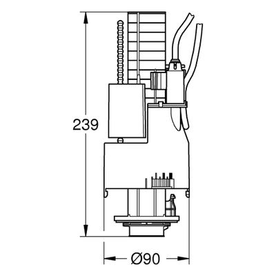 Grohe 2-Mengen-Ablaufventil, für Wandeinbau-Spülkästen 6l / 3l Bild 2