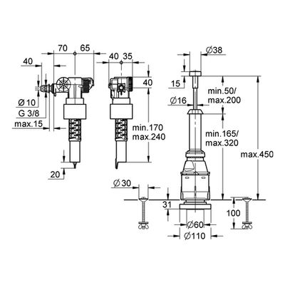 Grohe Servo-Set Austauschgarnitur, für Keramikspülkasten Unterbrechbar 00300360 Bild 3