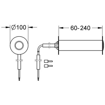 Grohe Pneumatic-Handfernbetaetigung, für Anstaltsbedarf, Farbe silberfarben Bild 3