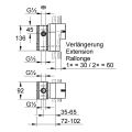 Grohe Verlängerungsset, für Unterputz- Brausebatterien, 30 mm, 1/2" Bild 2