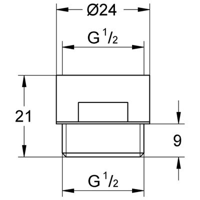 Grohe Durchflusskonstanthalter, für Hand- und Seitenbrausen, DN 15 Bild 2
