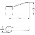 Grohe Hebel, Ausladung 170 mm, für Eurodisc Spezial, Farbe silberfarben Bild 2