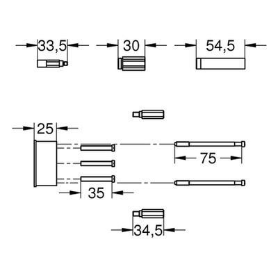 Grohe Verlängerungs-Set zu UP-Armaturen 1/2" 25 mm Bild 2