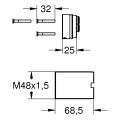 Grohe Verlängerung, 25 mm, für UP-Universal-Einbaukörper, Farbe silberfarben Bild 2