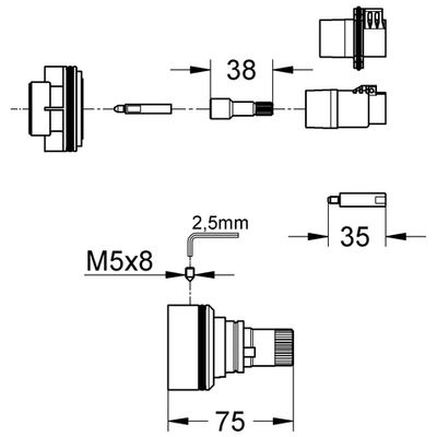 Grohe Verlängerungs-Set 27,5 mm, für Rapido T bei Zentral-/Brause-THM Bild 2