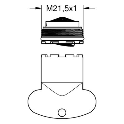 Grohe Mousseur, mit Demontageschlüssel, mit AG, M21.5 x 1, verstellb,13.5 - 15 l/min.3bar Bild 2