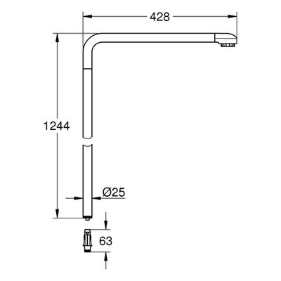 Grohe Brauserohr Euphoria SmartControl 125 cm, für 26507/26508, Farbe silberfarben Bild 2