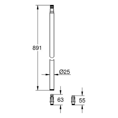 Grohe Brauserohr Euphoria SmartControl 95 cm, für 26507/26508/26509, Farbe silberfarben Bild 2
