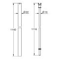 Grohe Ersatzrohr 150 mm laenger, für Duschsyst.als Originalrohr, Farbe silberfarben Bild 2