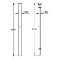 Grohe Euphoria Ersatzrohr, für Duschsysteme, 15 cm kürzer als Originalrohr, chrom, Farbe hochglanz Bild 2
