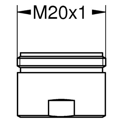 Grohe Mousseur, Durchflussklasse A, AG M20 x 1,13.5 - 15,0 l / min.b.3 bar, Farbe silberfarben Bild 2