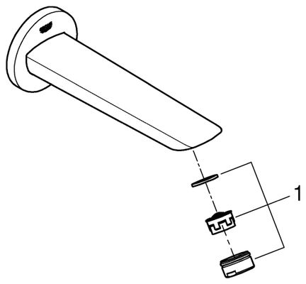 Grohe Wanneneinlauf Bau Cosmopolitan 13255_1 Wandmontage Ausladg, 171 mm, Farbe chrom Bild 2