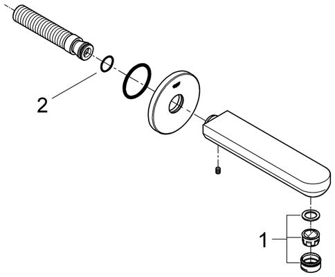 Grohe Wand-Wanneneinlauf Eurosmart C Ausladung 170 mm, verchromt, 70 x 170 mm, Farbe chrom Bild 2