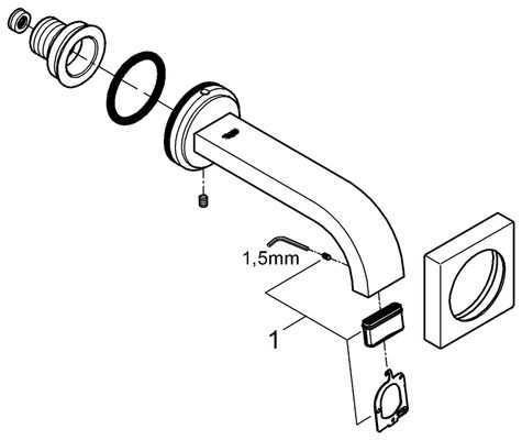 Grohe Wanneneinlauf Allure DN 20 Wandmontage Ausladung 172 mm, 70 mm, Farbe chrom Bild 2