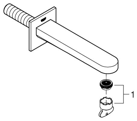 Grohe Wanneneinlauf Plus 13404_3 Ausladung, 168 mm, Farbe supersteel Bild 2