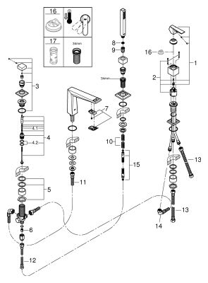 Grohe 4-Loch-EH-Wannenkombination Allure Brilliant 19787_1 hard graphite geb, 115 x 365 mm, Farbe hard graphite Bild 2