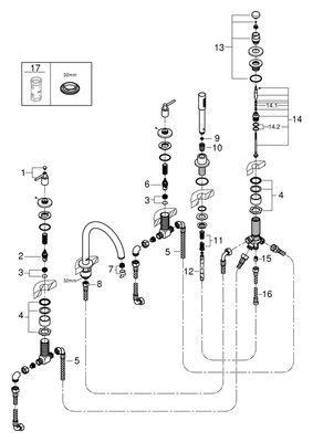 Grohe 5-Loch-Wannen-Kombination Atrio 19922_3 FMS Hebelgriff, 110 x 370 mm, Farbe chrom Bild 2