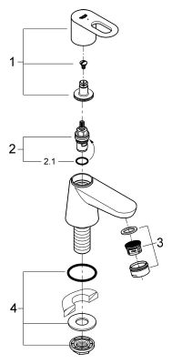 Grohe Standventil BauLoop Einlochmontage, Farbe silberfarben Bild 2