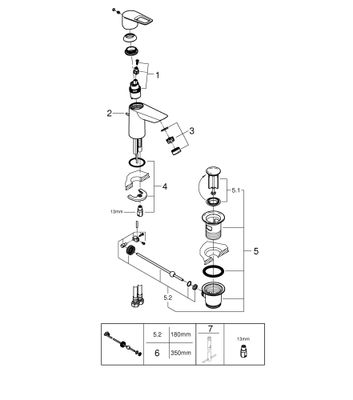 Grohe EH-Waschtischbatterie BauLoop 22054_1 S-Size Mittelstellung kalt, Farbe chrom Bild 2