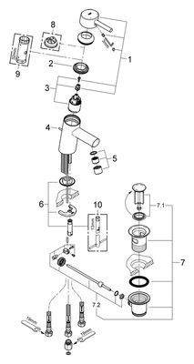 Grohe EH-Waschtischbatterie Concetto 23060_1 Niederdruck, Farbe chrom Bild 2