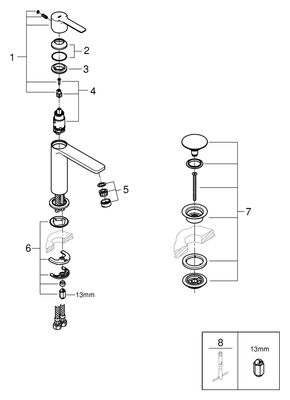 Grohe Einhand-Waschtischbatterie Lineare 23106_1 S-Size hard graphite gebürstet, Farbe hard graphite Bild 2