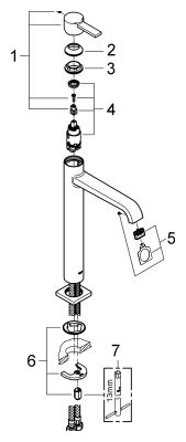 Grohe EH-Waschtischbatterie Allure, für freistehende Waschschüsseln, Farbe chrom Bild 2