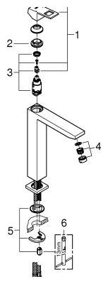 Grohe EH-WT-Batterie Eurocube 23406 hard graphite gebürstet, Farbe hard graphite Bild 2