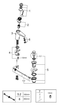 Grohe EH-Waschtischbatterie Eurodisc Joystick S-Size, Farbe chrom Bild 2