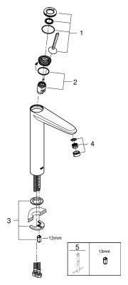 Grohe EH-WT-Batterie Eurodisc Joystick XL-Size, Farbe chrom Bild 2