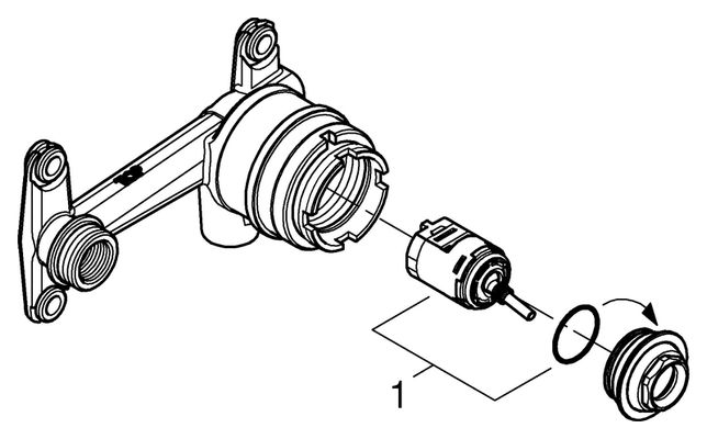 Grohe Einhand-UP-Einbaukörper, für Joystick 2-Loch-WT-Batterien Bild 2