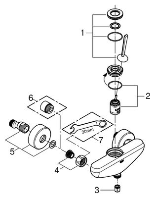 Grohe EH-Brausebatt. Eurodisc Joystick 23430 Wandmontage eigensicher, 112 x 175 mm, Farbe chrom Bild 2
