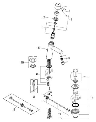 Grohe EH-Waschtischbatterie Concetto 23450_1 mittelhohe Ausführung, Farbe chrom Bild 2