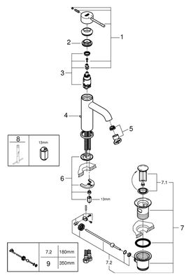 Grohe Einhand-Waschtischbatterie Essence 23589_1 S-Size nickel gebürstet, Farbe nickel Bild 2