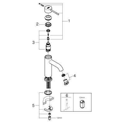 Grohe EH-WT-Batterie Essence 23590_1 S-Size glatter Körper hard graphite geb, Farbe hard graphite Bild 2