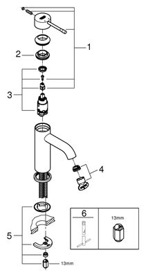 Grohe Einhand-Waschtischbatterie Essence, Farbe supersteel Bild 2