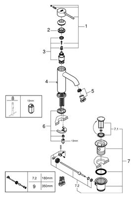 Grohe Einhand-Waschtischbatterie Essence 23591_1 S-Size Mittelstellung kalt, Farbe silberfarben Bild 2