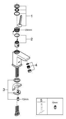 Grohe EH-Waschtischbatterie Eurocube Joy S-Size glatter Körper, Farbe chrom Bild 2