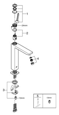 Grohe EH-Waschtischbatterie Eurocube Joy XL-Size glatter Körper, Farbe chrom Bild 2