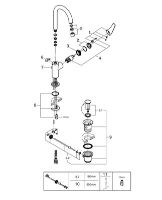 Grohe EH-Waschtischbatterie BauFlow L-Size, Farbe chrom Bild 2