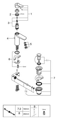 Grohe Einhand-Waschtischbatterie Baüdge M-Size, Farbe silberfarben Bild 2