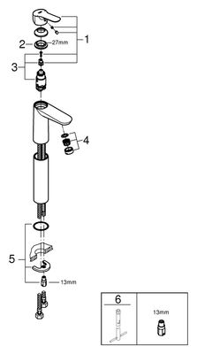 Grohe Einhand-Waschtischbatterie Baüdge XL-Size, Farbe silberfarben Bild 2