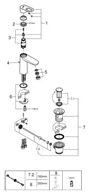Grohe Einhand-Waschtischbatterie BauLoop M-Size, Farbe silberfarben Bild 2