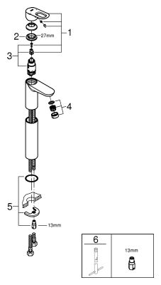 Grohe Einhand-Waschtischbatterie BauLoop XL-Size, Farbe silberfarben Bild 2