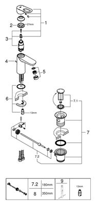 Grohe Einhand-Waschtischbatterie BauLoop S-Size Temperaturbegrenzer, Farbe silberfarben Bild 2