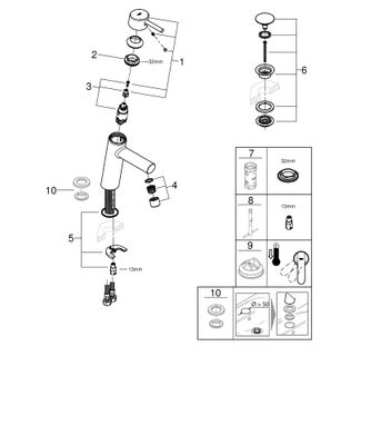 Grohe EH-WT-Batterie Concetto 23932_1 M-Size Push-open Ablaufgarnitur, Farbe chrom Bild 2