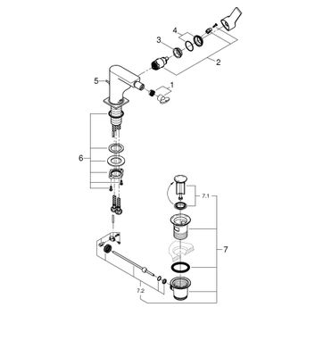 Grohe EH-Bidetbatterie Allure 24160_1, Farbe hard graphite Bild 2