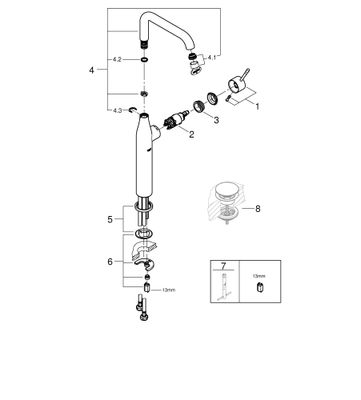 Grohe EH-WT-Batterie Essence 24170_1, für freist. Waschschüsseln, Farbe phantom black Bild 2